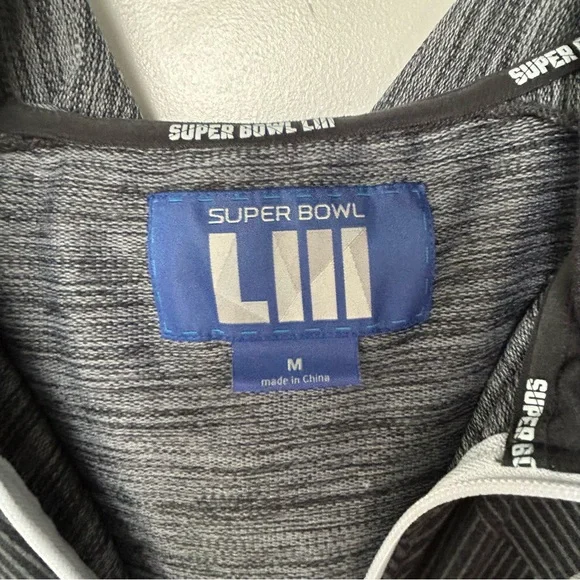 NFL SUPER BOWL LIII ZIP STRIPE HOODIE FOOTBALL - Picture 3 of 5